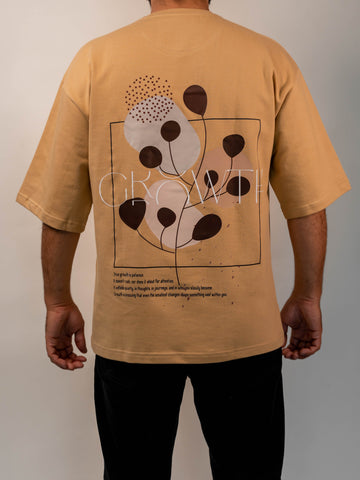 Growth Premium Designer 240 GSM T-Shirt, Rich Beige - The Garlic - The Garlic