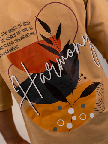 Harmony Premium Designer 240 GSM T-Shirt, Rich Beige - The Garlic - The Garlic