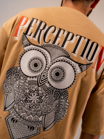 Perception Premium Designer 240 GSM T-Shirt, Rich Beige - The Garlic - The Garlic