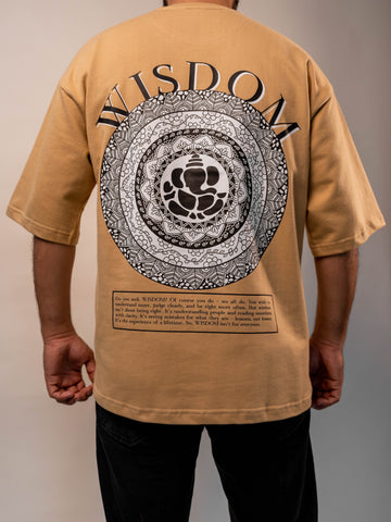 Wisdom Premium Designer 240 GSM T-Shirt, Rich Beige - The Garlic - The Garlic