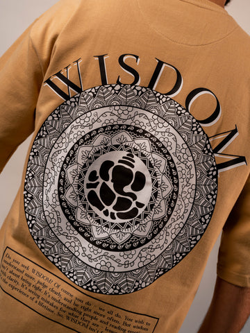 Wisdom Premium Designer 240 GSM T-Shirt, Rich Beige - The Garlic - The Garlic