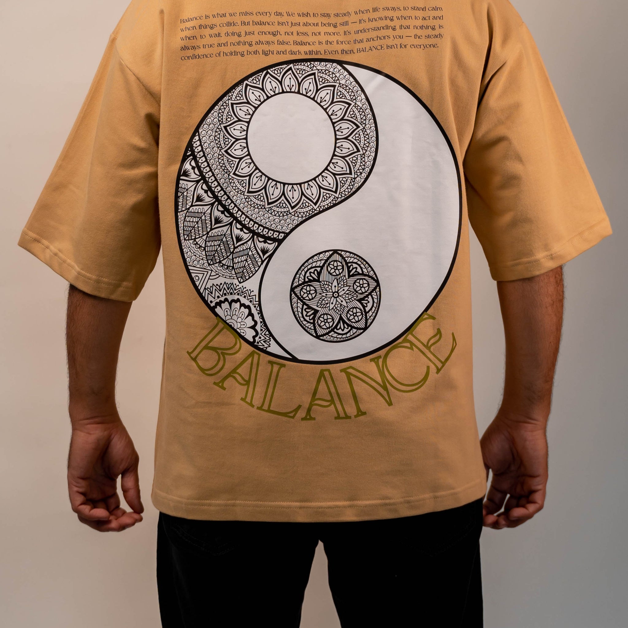 Balance Premium Designer 240 GSM T-Shirt, Rich Beige - The Garlic - The Garlic