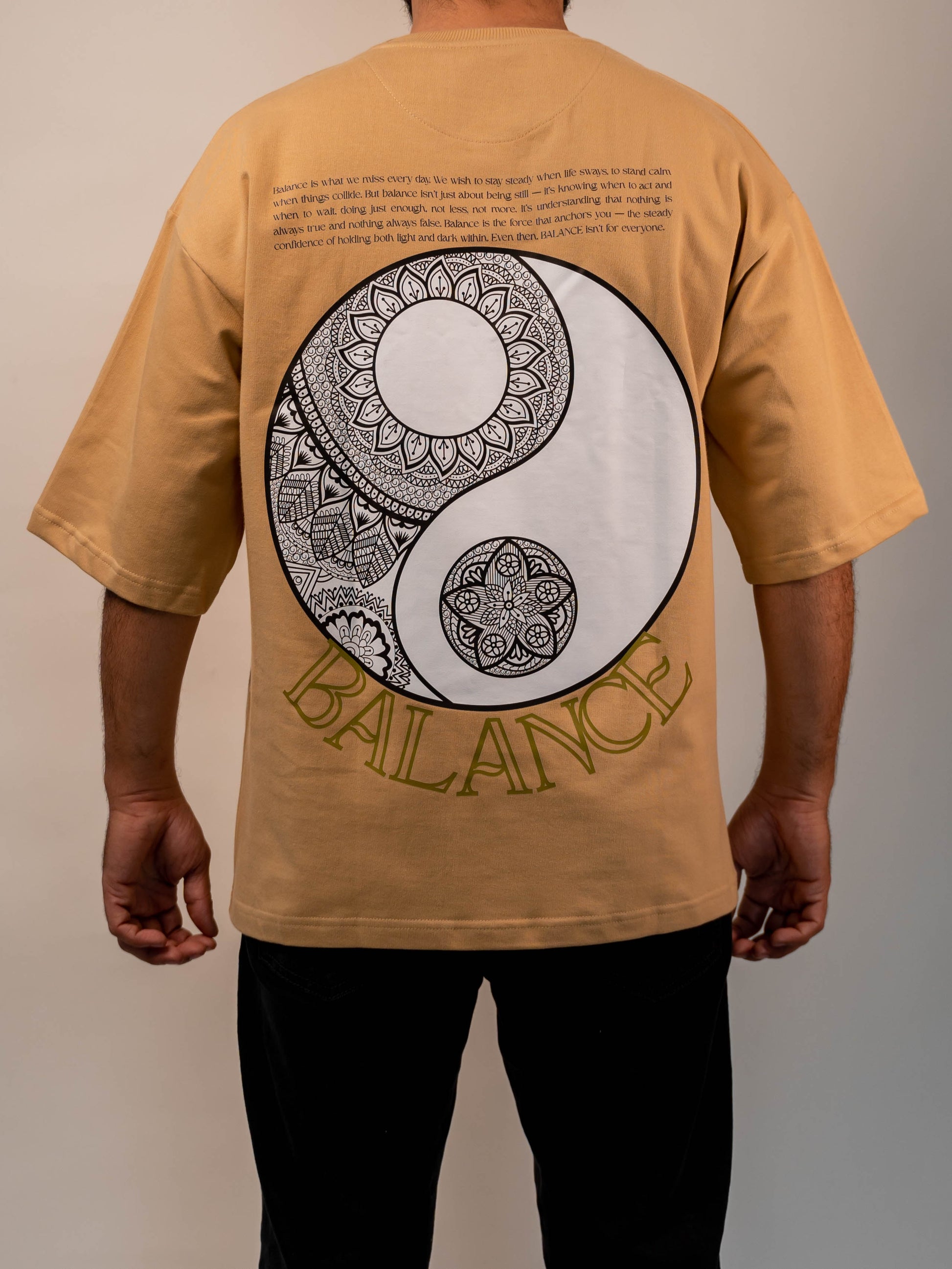 Balance Premium Designer 240 GSM T-Shirt, Rich Beige - The Garlic - The Garlic