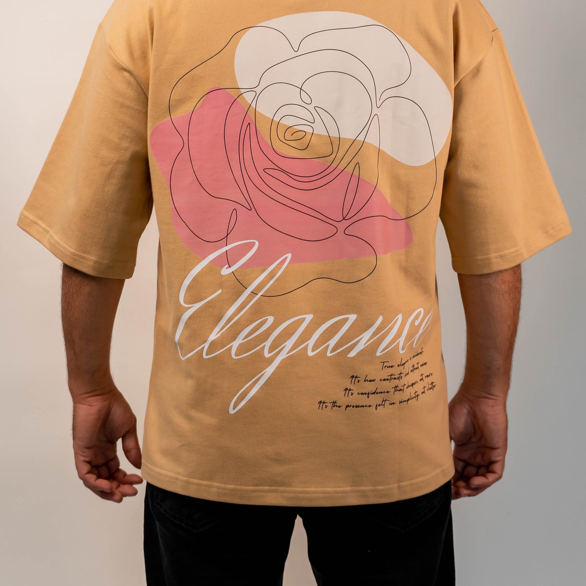 Elegance Premium Designer 240 GSM T-Shirt, Rich Beige - The Garlic - The Garlic