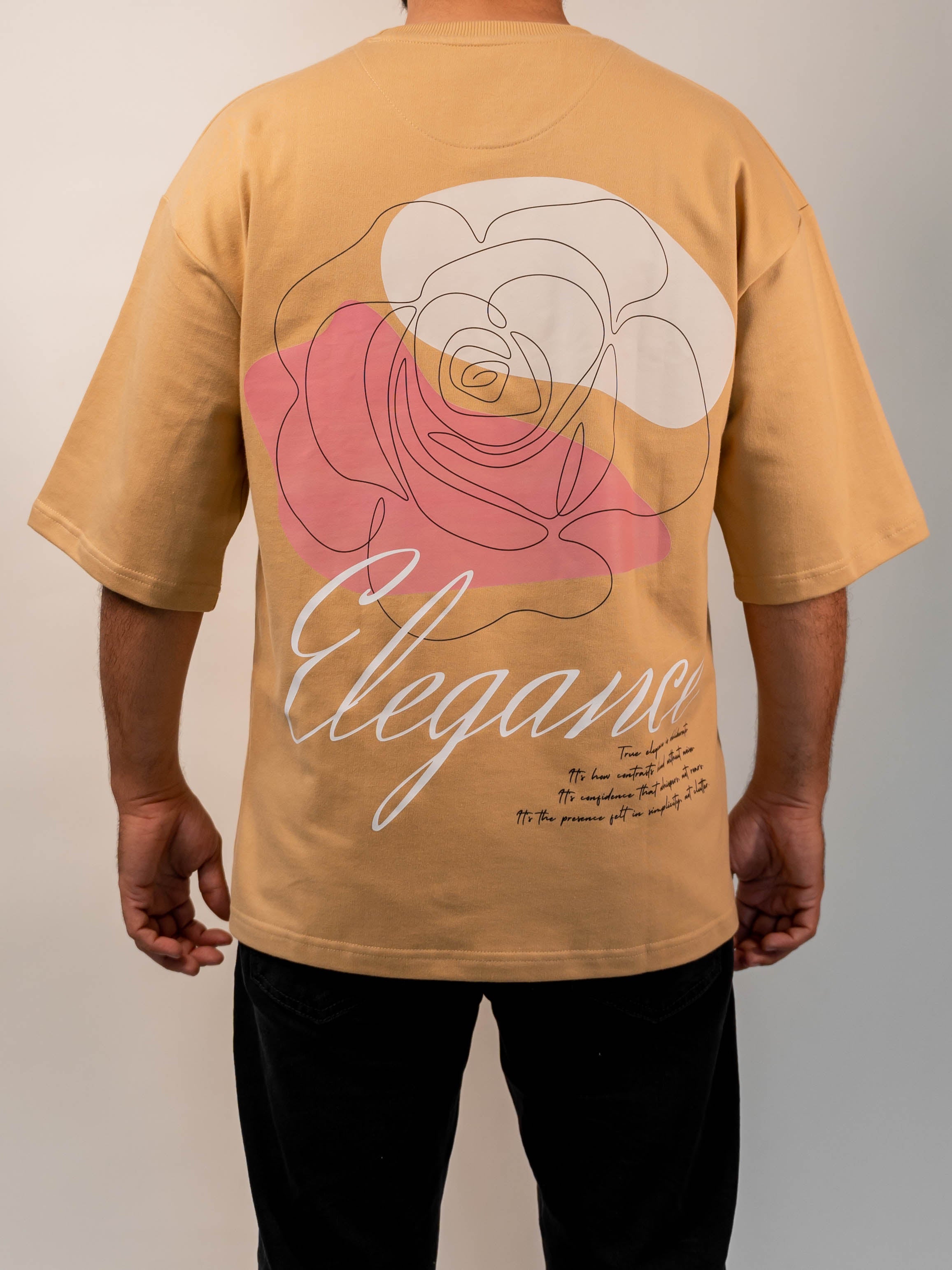 Elegance Premium Designer 240 GSM T-Shirt, Rich Beige - The Garlic - The Garlic