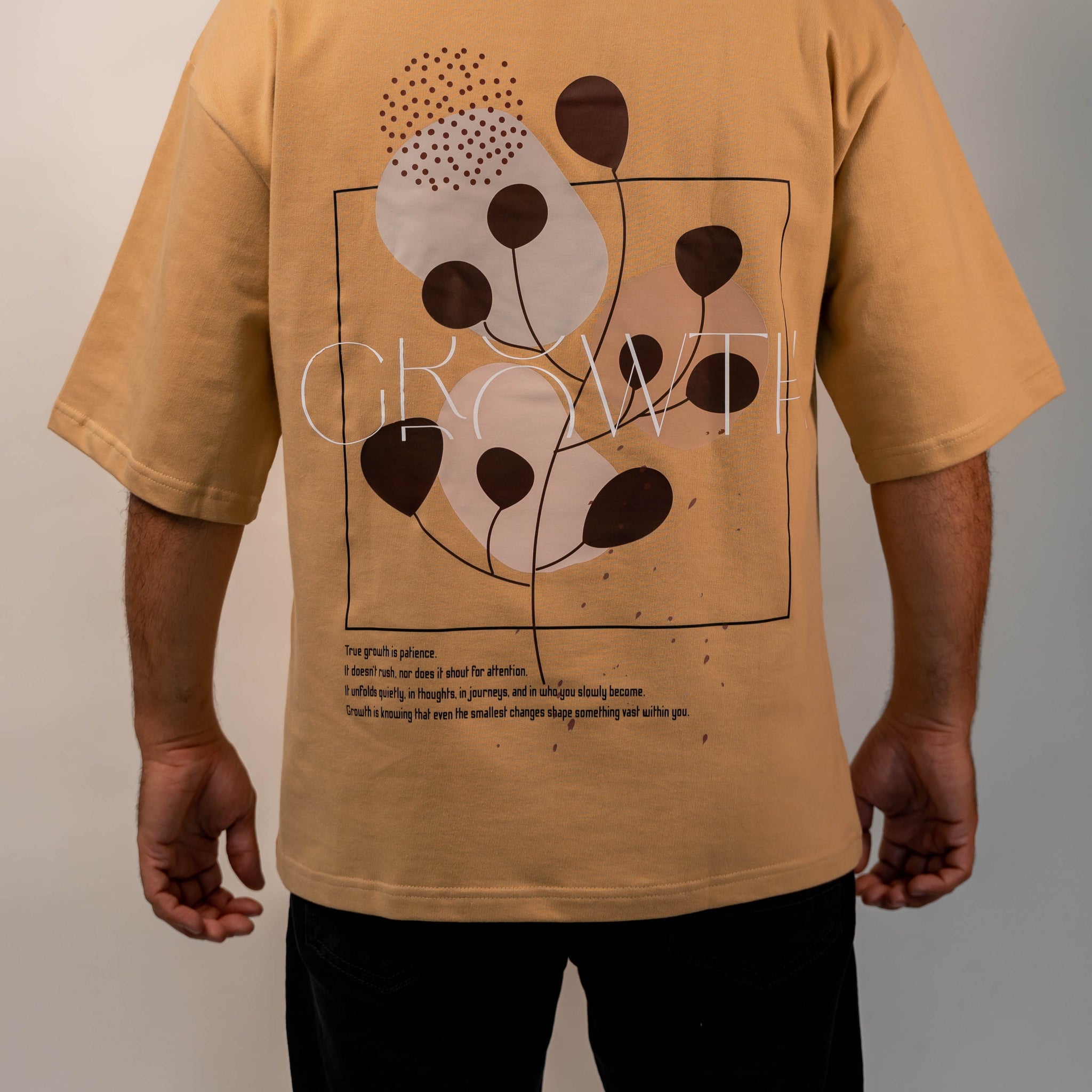 Growth Premium Designer 240 GSM T-Shirt, Rich Beige - The Garlic - The Garlic
