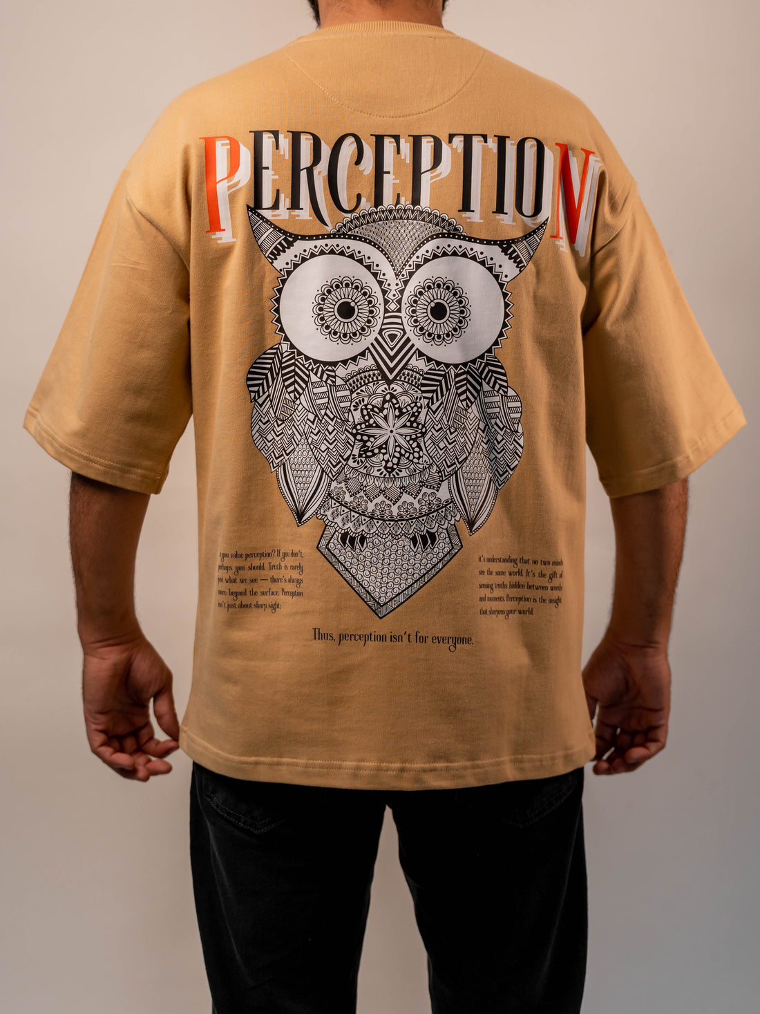 Perception Premium Designer 240 GSM T-Shirt, Rich Beige - The Garlic - The Garlic