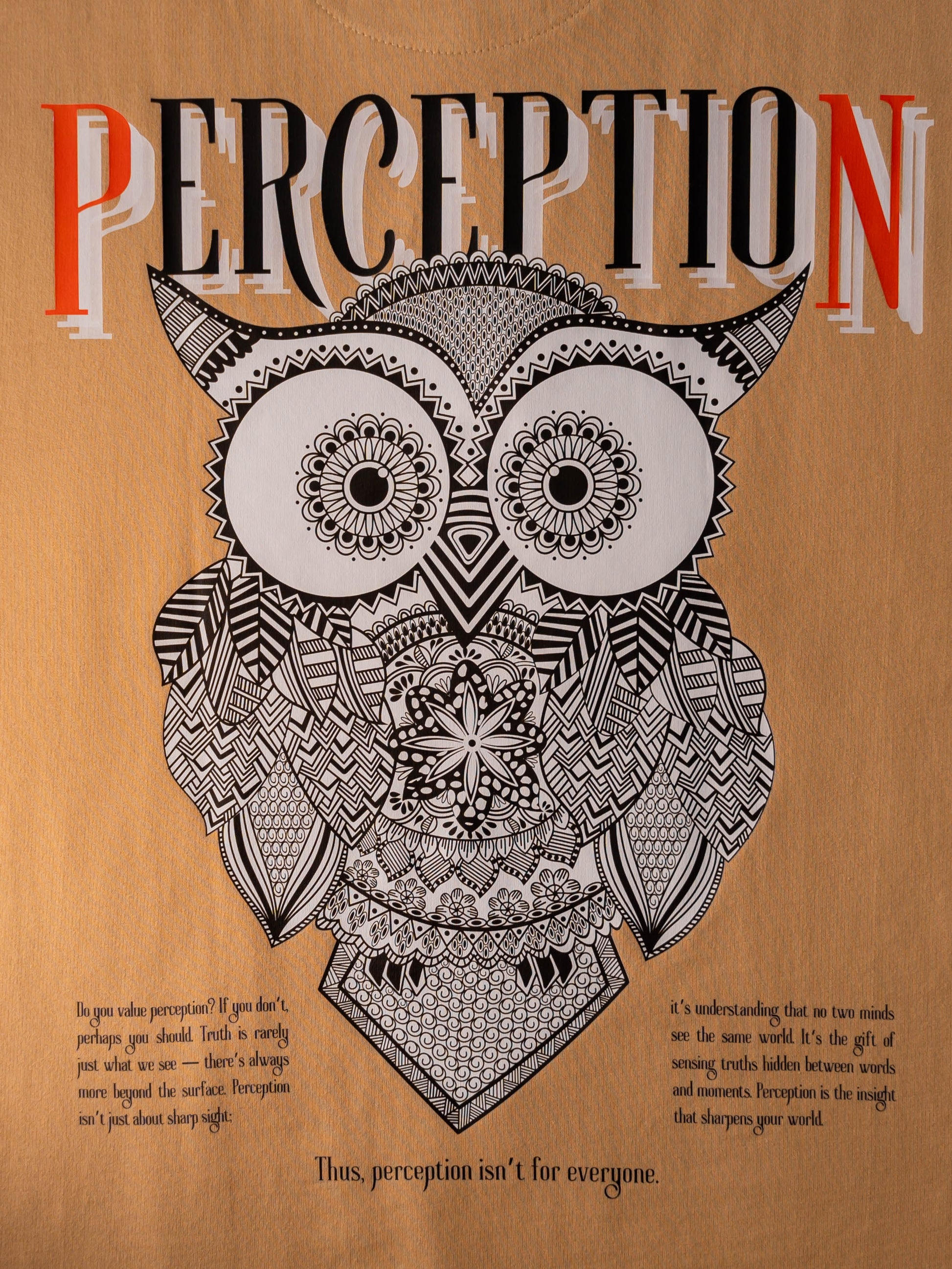 Perception Premium Designer 240 GSM T-Shirt, Rich Beige - The Garlic - The Garlic
