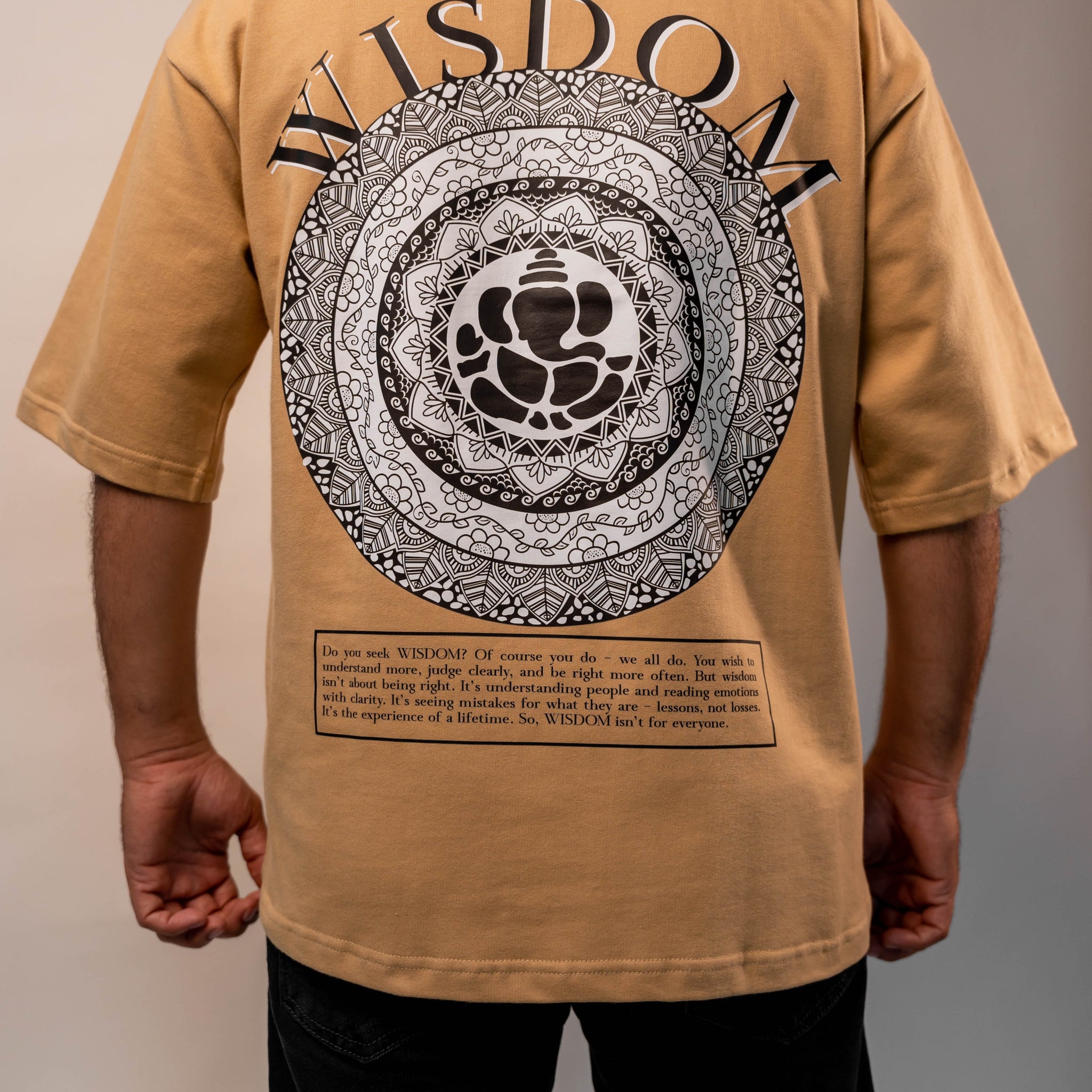 Wisdom Premium Designer 240 GSM T-Shirt, Rich Beige - The Garlic - The Garlic