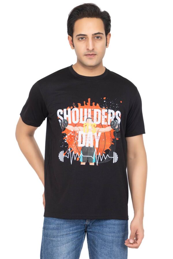 Shoulders Day Gym Printed T-Shirt